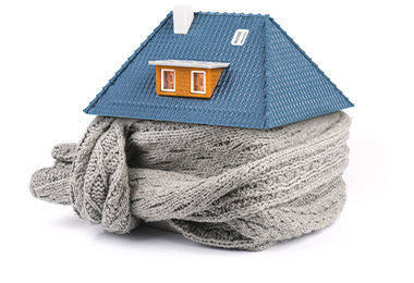 Miniature House wrapped in a scarf